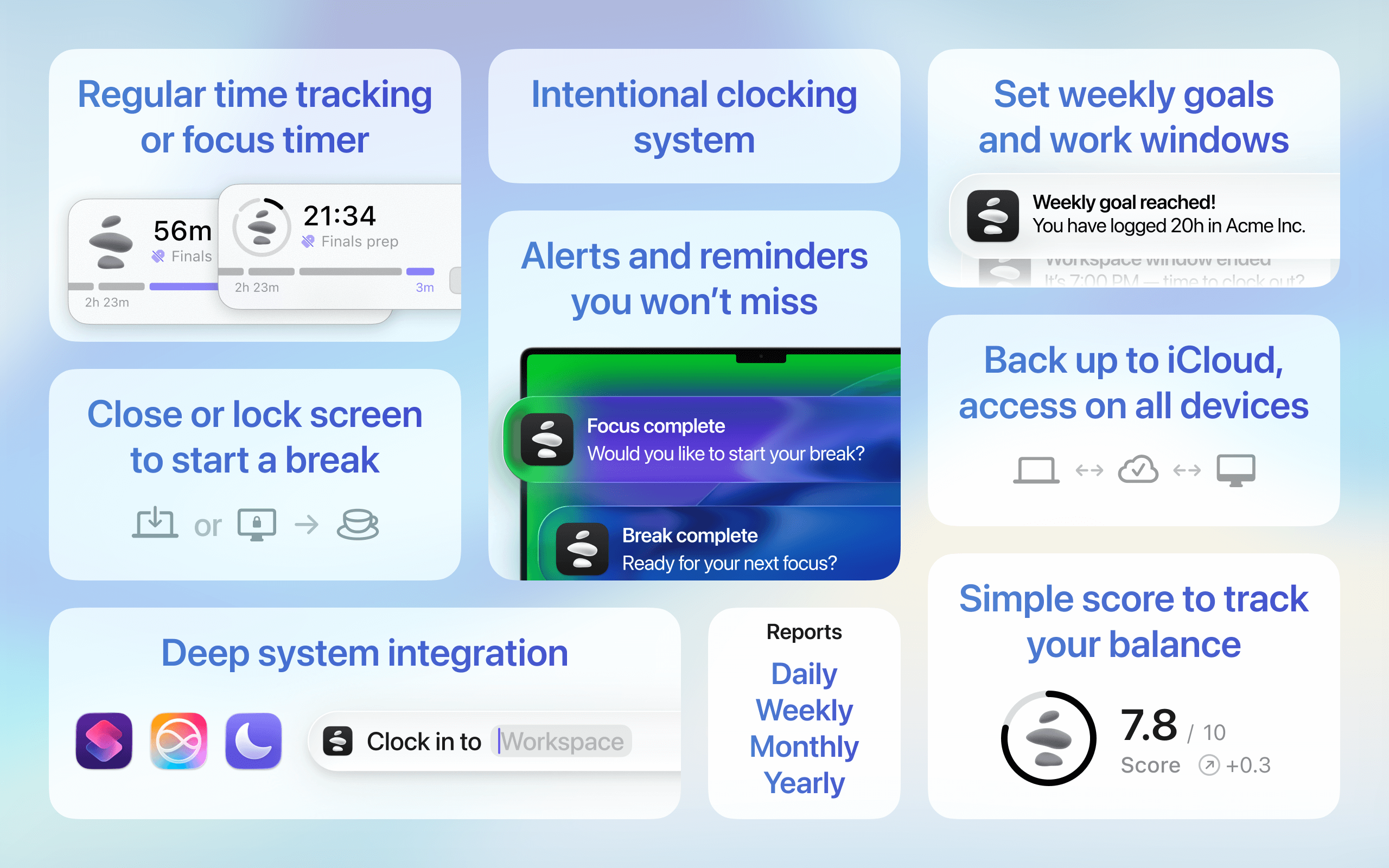App store screenshot for Balance showcasing features